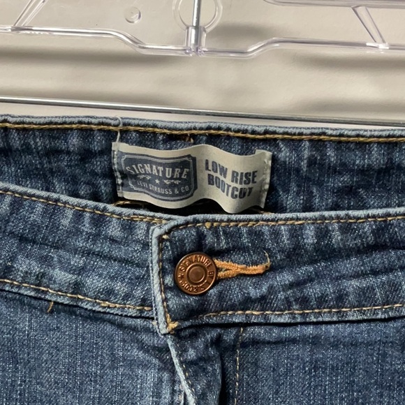 Levi’s Signature Low Rise Boot Cut Jeans Denim Medium Wash size 16 Long Western - Picture 4 of 12